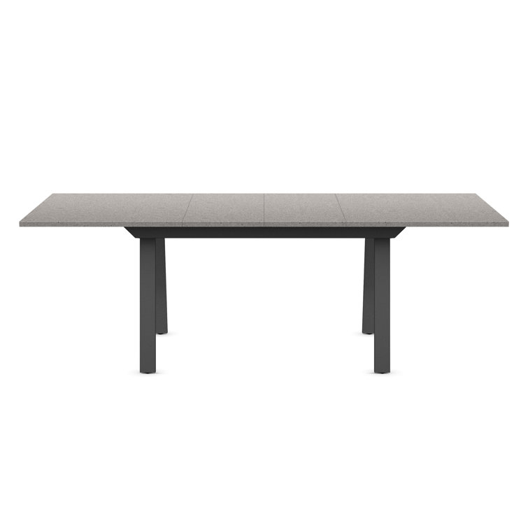 Gray Thermofused Laminate Extendable Dining Table Set with 4 Chairs