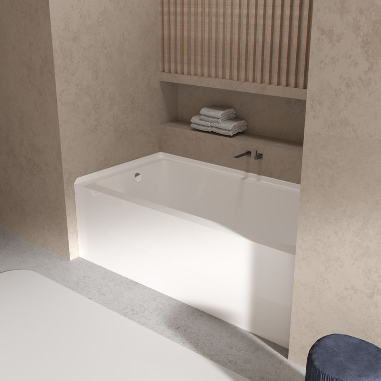 Ursula 60'' x 30'' White Acrylic Alcove Bathtub