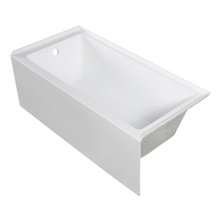 Ursula 60'' x 30'' White Acrylic Alcove Bathtub