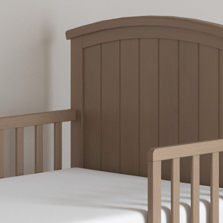 Dusty Heather Pine Toddler Bed with Guard Rails and Headboard