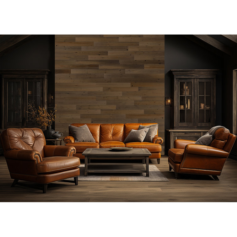 Freestone Brown Reclaimed Wood Peel & Stick Wall Panels