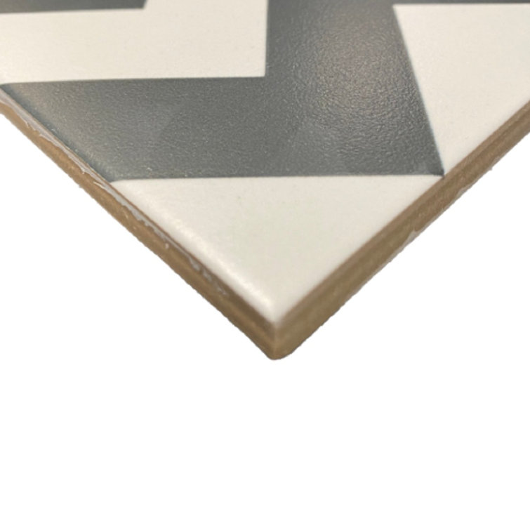 Casablanca 8" x 8" Matte Black and White Ceramic Tile