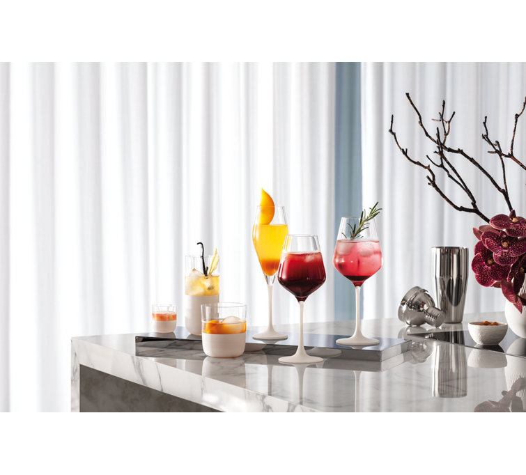 Manufacture Rock Blanc Matte White Crystal Wine Goblet Set, 4 pcs