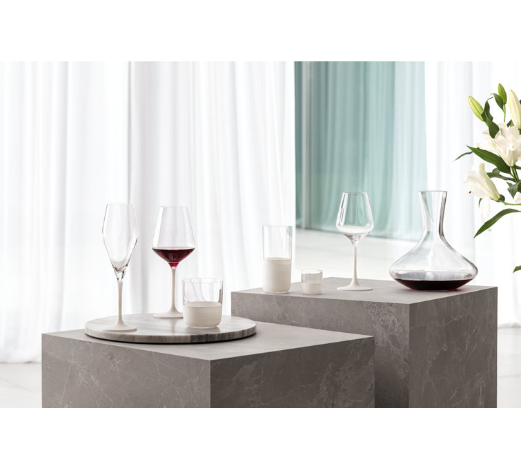 Manufacture Rock Blanc Matte White Crystal Wine Goblet Set, 4 pcs