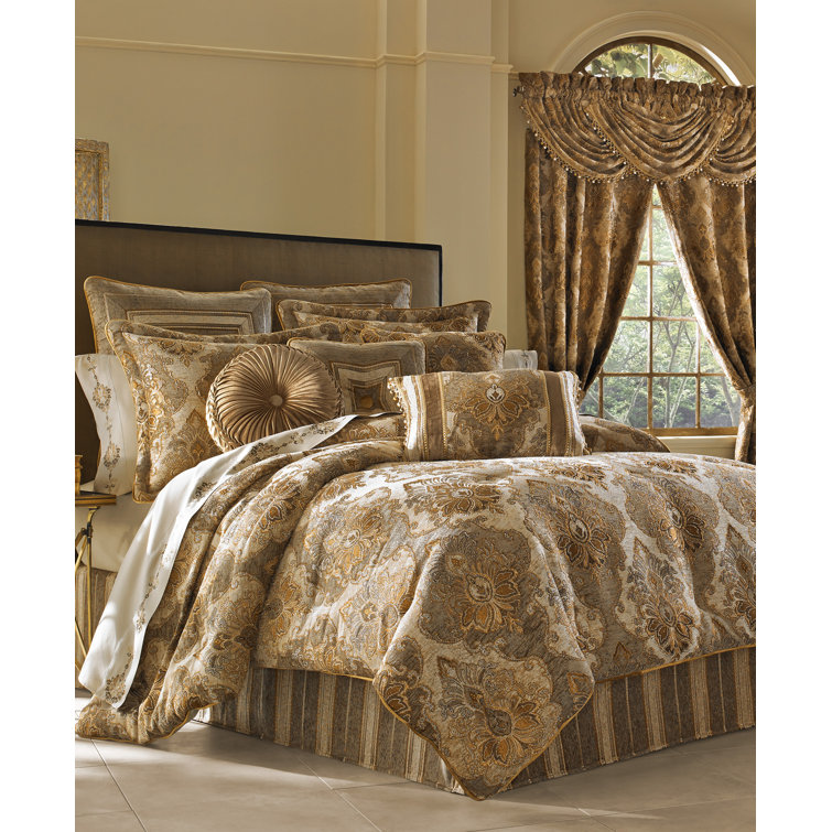 Natural Chenille Damask Boudoir Throw Pillow with Tassel Fringe