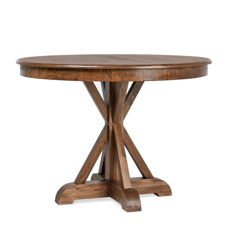 Maxwell 42'' Round Reclaimed Pine Wood Dining Table in Brown Finish