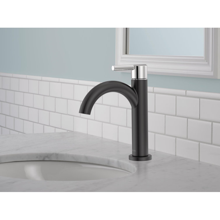 Matte Black and Chrome Single Handle Bathroom Faucet