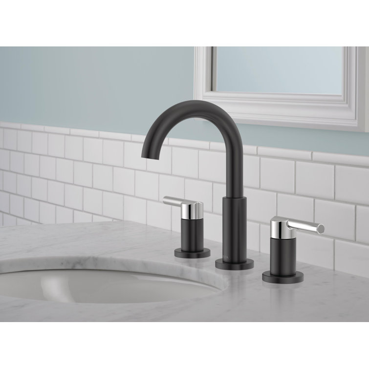 Nicoli Black and Chrome Widespread Bathroom Faucet