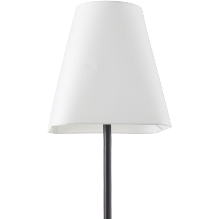 Black Iron Floor Lamp with White Cotton Shade