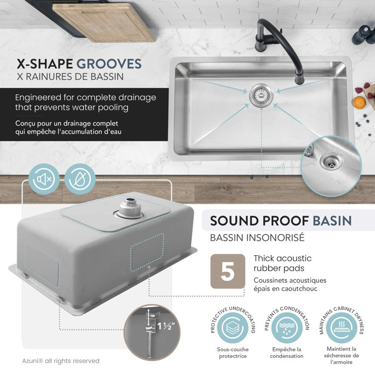 32-Inch Stainless Steel Single Bowl Drop-In Kitchen Sink
