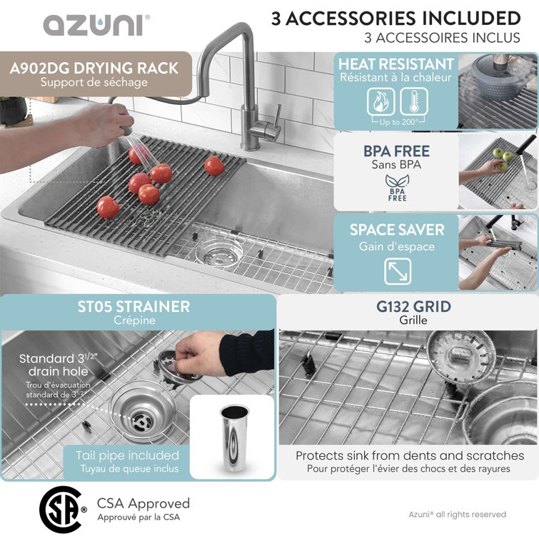 32-Inch Stainless Steel Single Bowl Drop-In Kitchen Sink