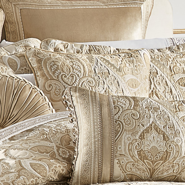Sandstone Beige Jacquard Embroidered 20" Square Throw Pillow