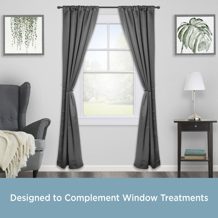 Matte Black Metal Curtain Holdback Pair