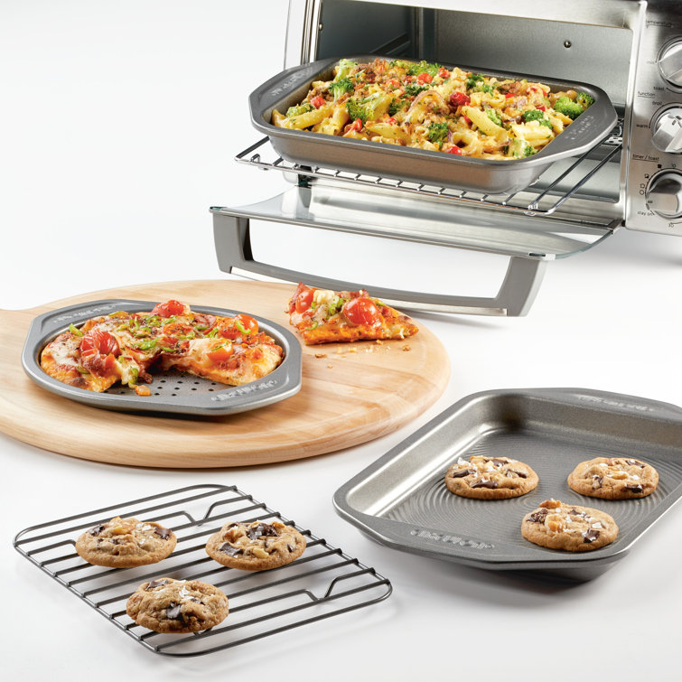Circulon Total Gray Nonstick Toaster Oven and Pizza Pan Set, 4 Piece