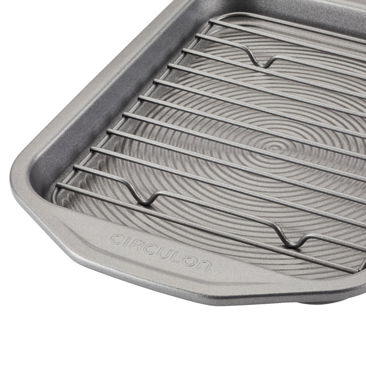 Circulon Total Gray Nonstick Toaster Oven and Pizza Pan Set, 4 Piece