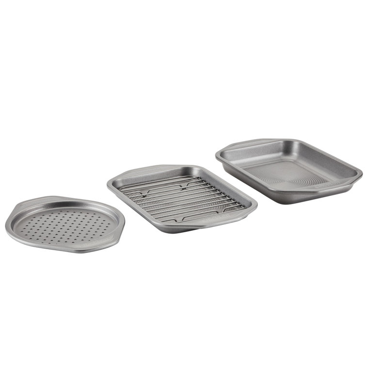 Circulon Total Gray Nonstick Toaster Oven and Pizza Pan Set, 4 Piece