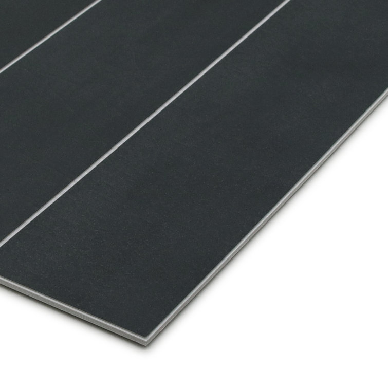 Black Stone Composite Peel & Stick Mosaic Tile Set