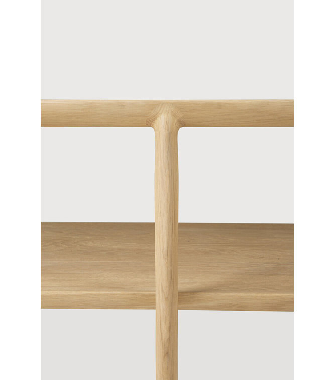 Natural Oak Oval Coffee Table with Lower Shelf