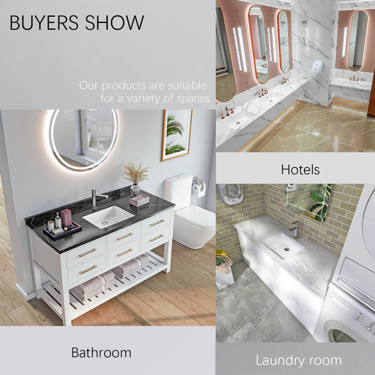 20'' White Ceramic Rectangular Undermount Bathroom Sink