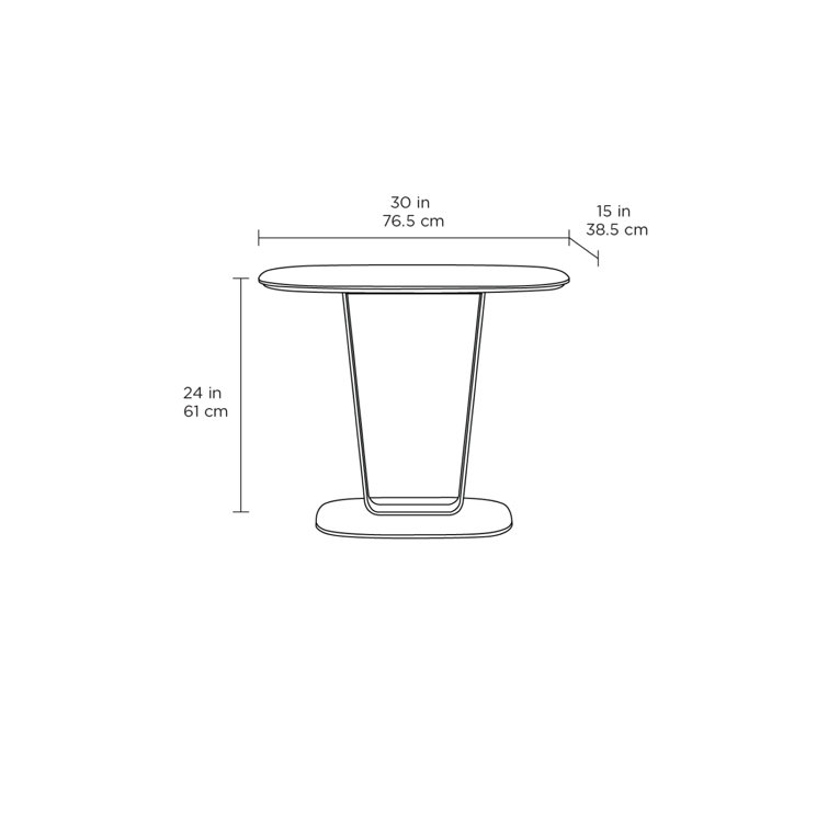 Alto Gray Porcelain Top Rectangular End Table with Black Steel Frame