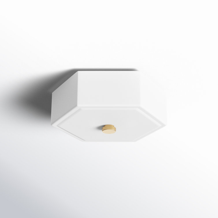Lizzie Aged Brass and Polished Nickel 11" LED Glass Flush Mount