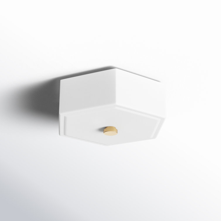 Lizzie Aged Brass and Polished Nickel 11" LED Glass Flush Mount