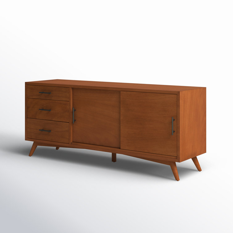 Flynn Transitional Mid-Century 58" Brown Mahogany Sideboard