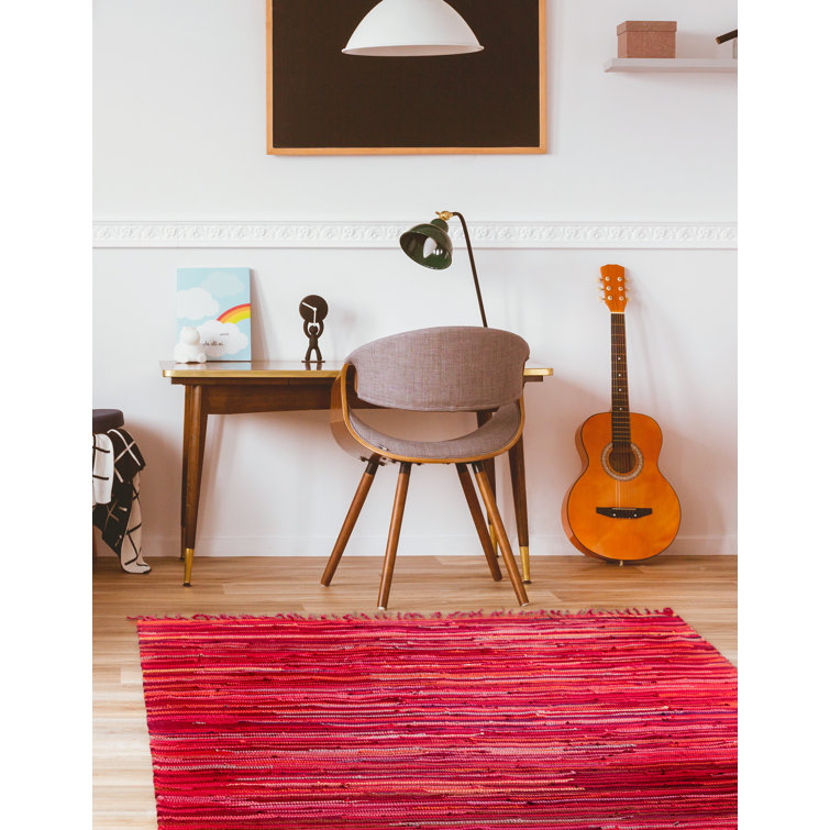 Handwoven Chindi Stripe Red 9'x12' Cotton Area Rug