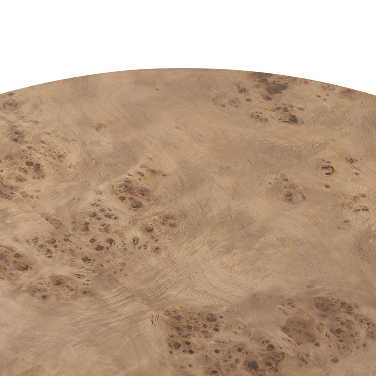 Caramel Burl Veneer Drum Coffee Table