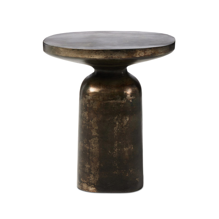Odessa Distressed Bronze Cast Iron End Table