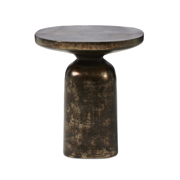Odessa Distressed Bronze Cast Iron End Table