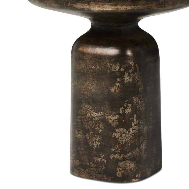 Odessa Distressed Bronze Cast Iron End Table