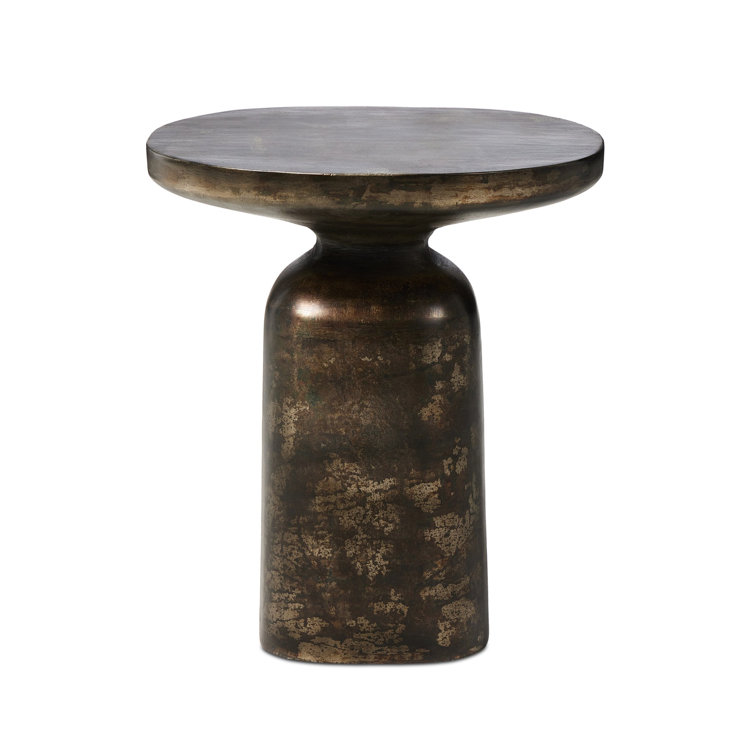 Odessa Distressed Bronze Cast Iron End Table