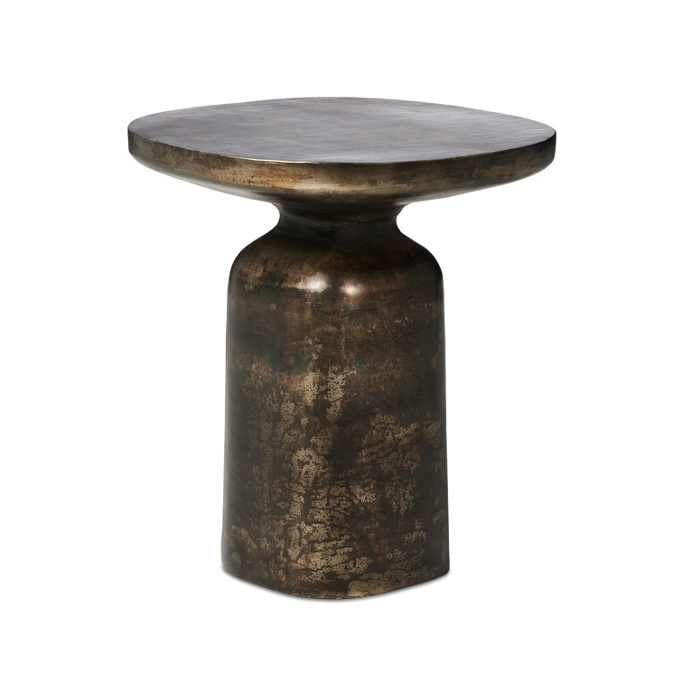 Odessa Distressed Bronze Cast Iron End Table