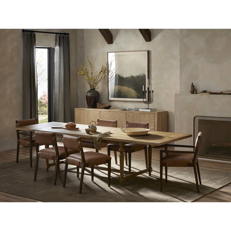 Bahari 98'' Light Brown Guanacaste Wood Sideboard