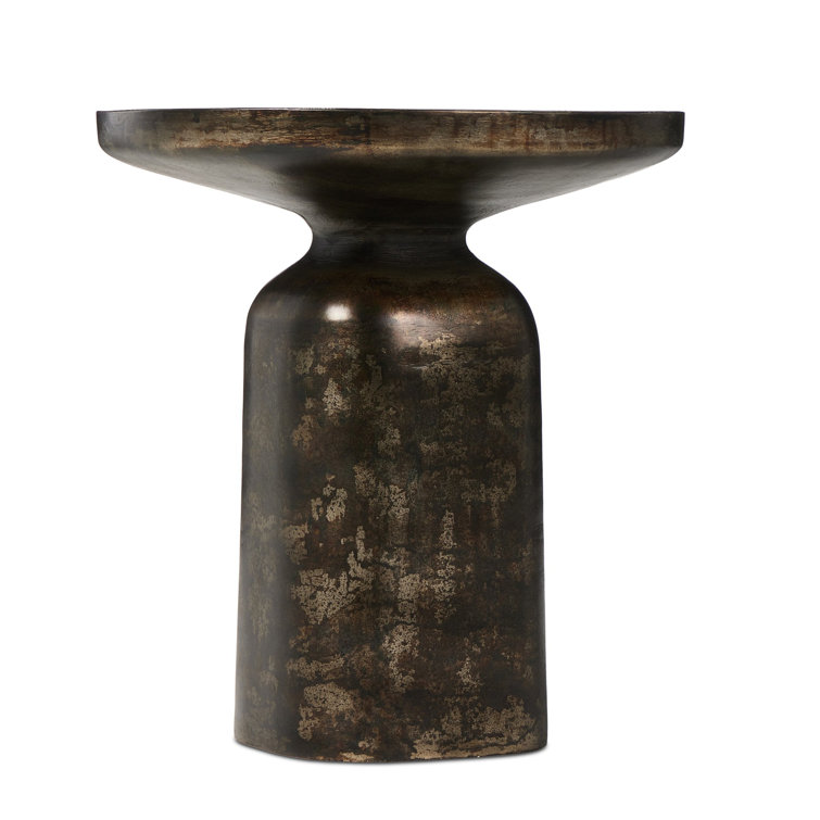 Odessa Distressed Bronze Cast Iron End Table