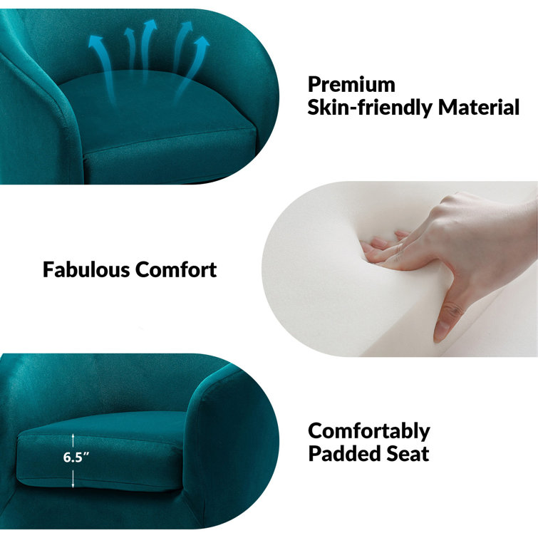 Holden Velvet Swivel Barrel Chair