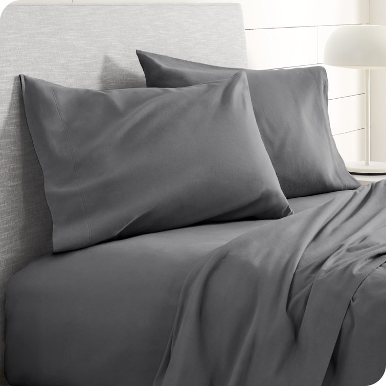Gray Cotton Flannel Standard Pillowcase Set of 2