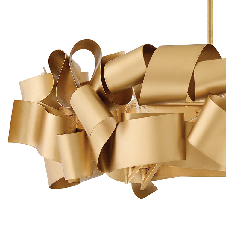 Delfina Deluxe Gold 5-Light Geometric Chandelier