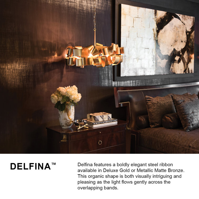Delfina Deluxe Gold 5-Light Geometric Chandelier