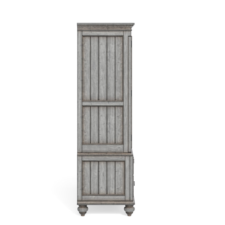 Plymouth Vintage Graywash 5-Drawer Armoire with Antique Gunmetal Pulls