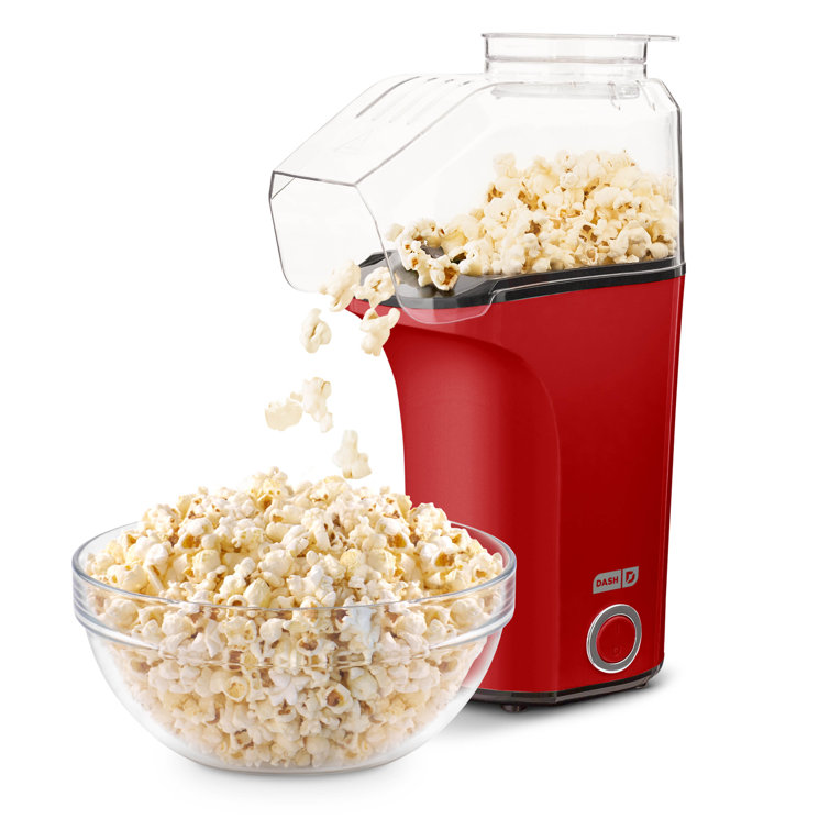 Red Compact Hot Air Popcorn Popper with Butter Tray