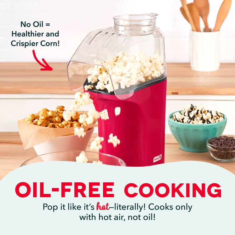 Red Compact Hot Air Popcorn Popper with Butter Tray