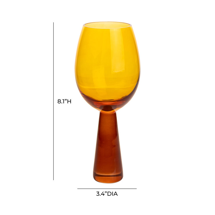 Amber 12oz Tempered Glass Wine Glass Set of 4
