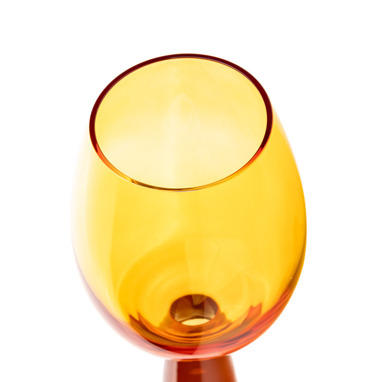 Amber 12oz Tempered Glass Wine Glass Set of 4