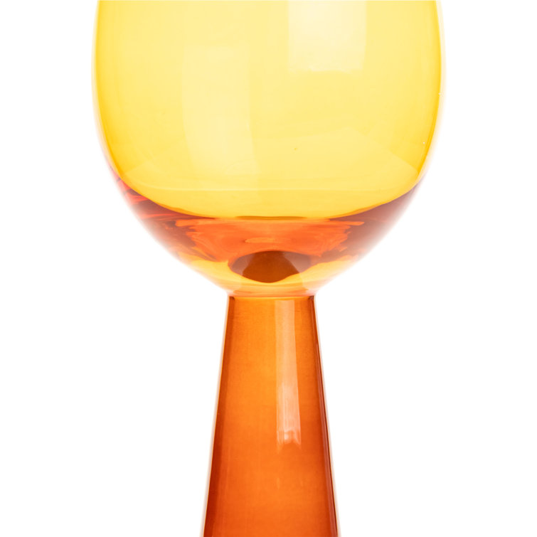 Amber 12oz Tempered Glass Wine Glass Set of 4