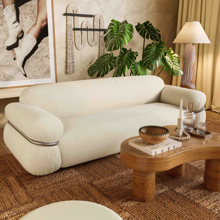 Harlee Beige Natural Woven Floor Lamp with Linen Shade