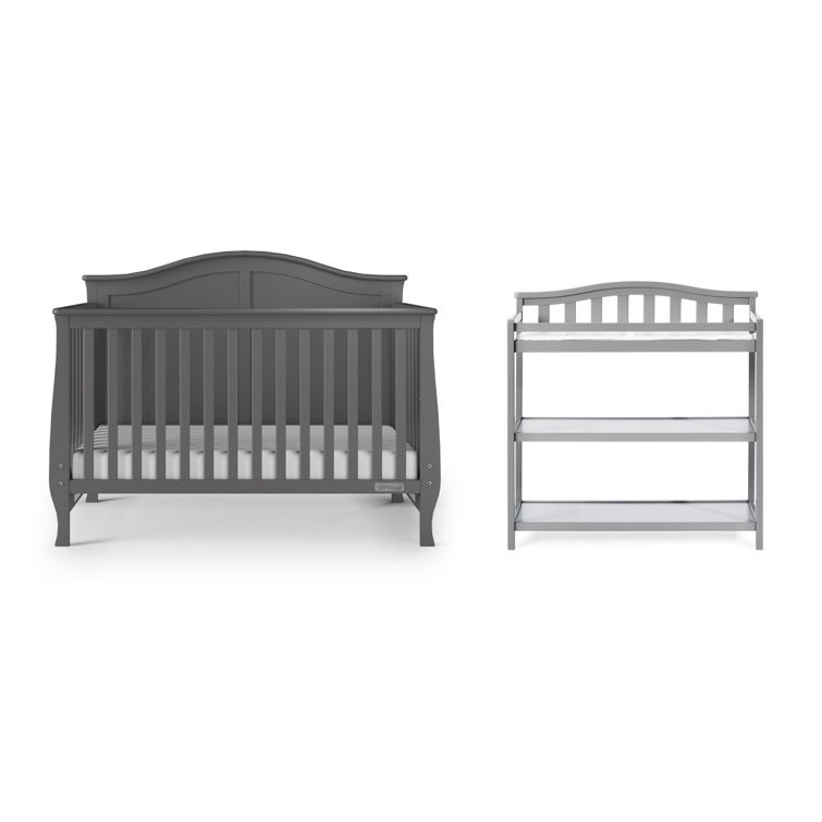 Camden Cool Gray Painted Wood 2-Piece Nursery Set