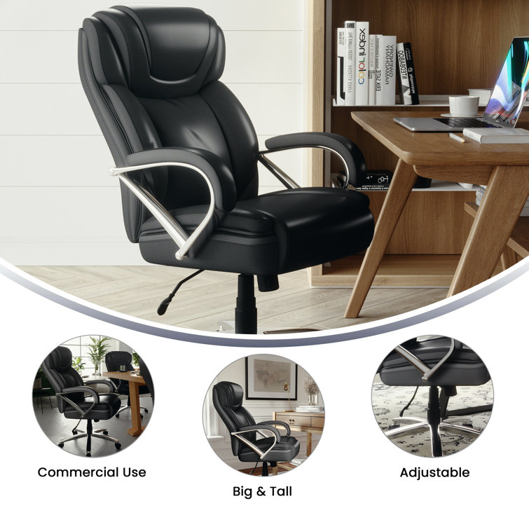 Hercules Series 500 lb Black LeatherSoft High-Back Executive Swivel Chair