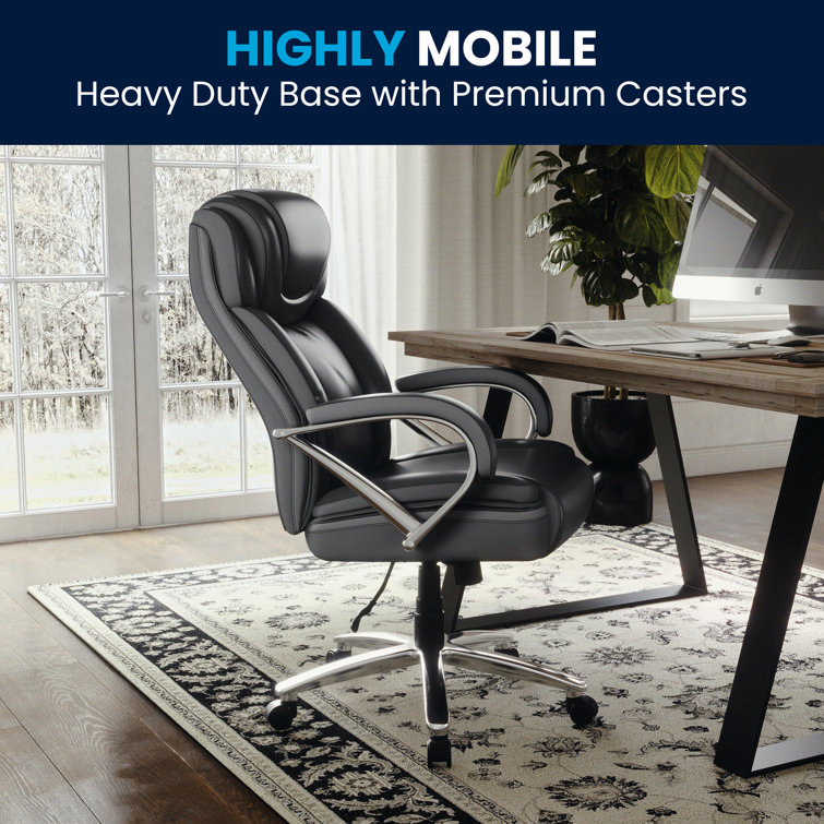 Hercules Series 500 lb Black LeatherSoft High-Back Executive Swivel Chair